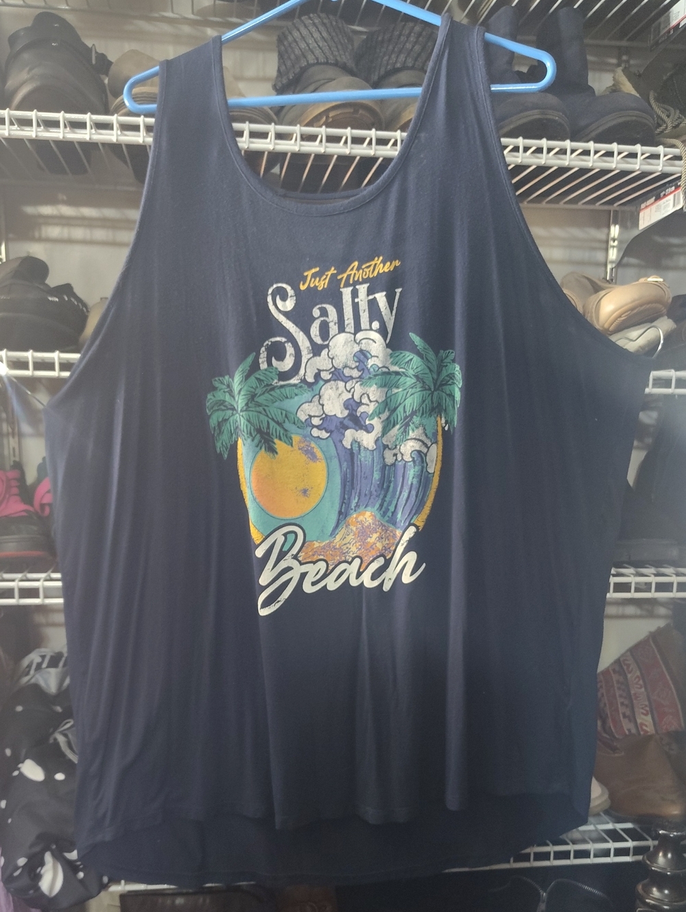 Maurices Navy Graphic Beach Tank Top